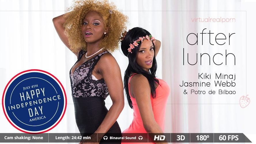 Kiki Minaj & Jasmine Webb in Hot VR Threesome