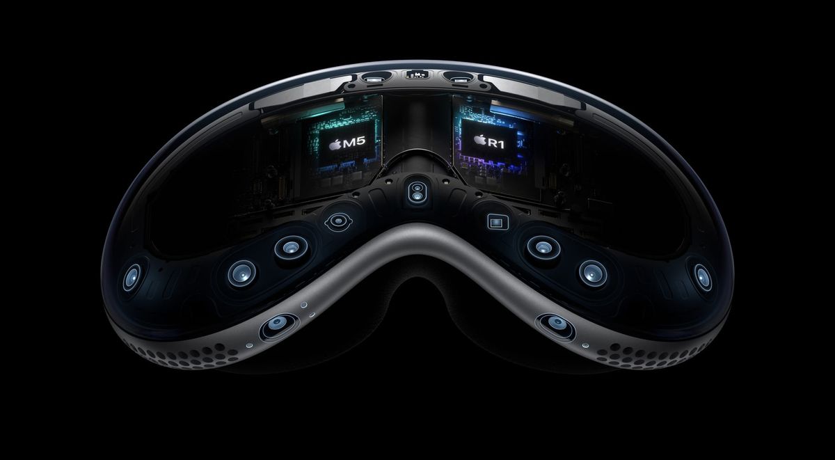 Apple Vision Pro headset equipped with the M5 and R1 processors