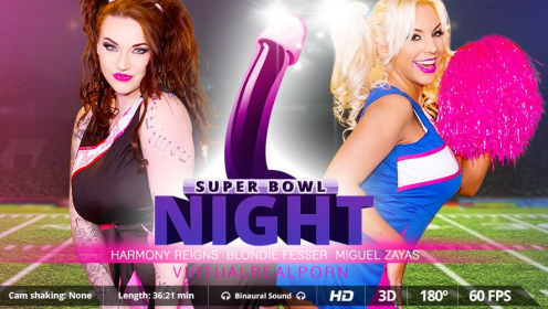Super Bowl Night Threesome with Harmony & Blondie