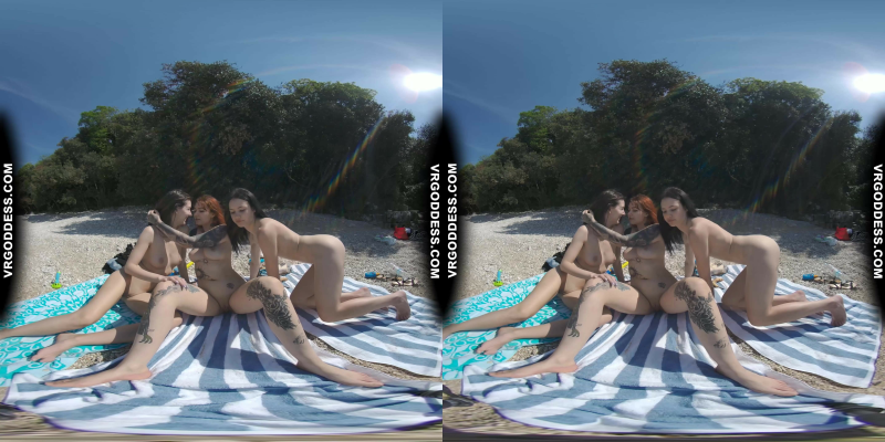 3 Babes On Nude European Beach Mini Lesbian Outdoor Vacation Orgy Matty Cheri Rebeka Ruby - Image 2