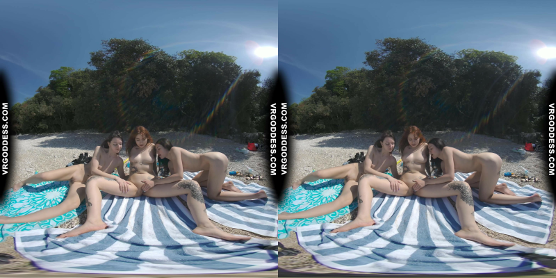 3 Babes On Nude European Beach Mini Lesbian Outdoor Vacation Orgy Matty Cheri Rebeka Ruby - Image 3